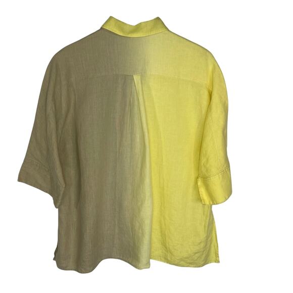 ESCADA SPORT Women’s Linen Two Toned Oversized Short Sleeve Blouse - Picture 5 of 7